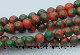 CTU214 16 inches 6mm round imitation turquoise beads wholesale