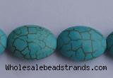 CTU23 15.5 inches 25*35mm oval blue turquoise strand beads Wholesale