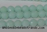 CTU2573 15.5 inches 8mm faceted round synthetic turquoise beads