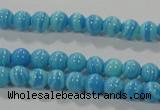 CTU2580 15.5 inches 4mm round synthetic turquoise beads