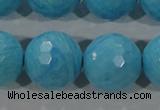 CTU2598 15.5 inches 20mm faceted round synthetic turquoise beads