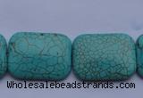 CTU26 15.5 inches 30*40mm rectangle blue turquoise beads Wholesale