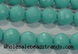 CTU2782 15.5 inches 8mm faceted round synthetic turquoise beads