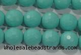 CTU2783 15.5 inches 10mm faceted round synthetic turquoise beads