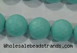 CTU2784 15.5 inches 12mm faceted round synthetic turquoise beads