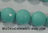 CTU2786 15.5 inches 16mm faceted round synthetic turquoise beads