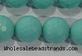 CTU2787 15.5 inches 18mm faceted round synthetic turquoise beads