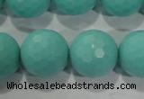 CTU2788 15.5 inches 20mm faceted round synthetic turquoise beads