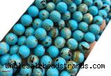 CTU3143 15 inches 8mm round gold vein howlite turquoise beads