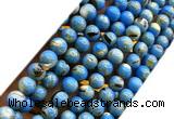 CTU3146 15 inches 4mm round gold vein howlite turquoise beads