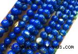 CTU3154 15 inches 6mm round gold vein howlite turquoise beads