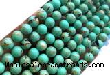 CTU3160 15 inches 4mm round gold vein howlite turquoise beads