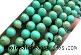 CTU3162 15 inches 8mm round gold vein howlite turquoise beads