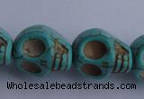 CTU32 15.5 inches 14*17*18mm skull shape blue turquoise beads