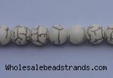 CTU34 15.5 inches 8mm round white turquoise strand beads Wholesale