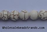 CTU35 15.5 inches 10mm round white turquoise strand beads Wholesale