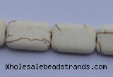 CTU37 15.5 inches 13*20mm rectangle white turquoise beads Wholesale