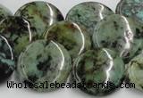 CTU417 15.5 inches 20mm flat round African turquoise beads wholesale