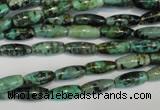 CTU486 15.5 inches 5*12mm rice African turquoise beads wholesale