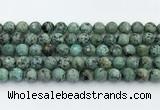 CTU519 15.5 inches 8mm faceted round African turquoise beads wholesale