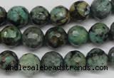 CTU552 15.5 inches 8mm faceted round African turquoise beads