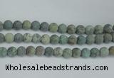 CTU566 15.5 inches 12mm round matte african turquoise beads