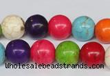 CTU704 15.5 inches 14mm round dyed turquoise beads wholesale