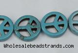 CTU899 15.5 inches 15mm coin dyed turquoise beads wholesale