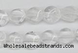 CTW01 15.5 inches 12mm twisted coin white crystal beads wholesale