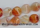 CTW05 15.5 inches 12mm twisted coin agate gemstone beads wholesale