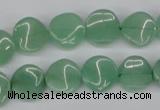 CTW07 15.5 inches 12mm twisted coin green aventurine beads wholesale