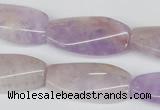 CTW100 15.5 inches 15*30mm twisted rectangle lavender amethyst beads