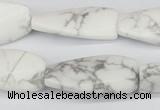 CTW109 15.5 inches 15*30mm twisted rectangle white howlite beads