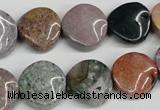 CTW11 15.5 inches 16mm twisted coin Indian agate beads wholesale