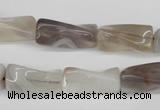 CTW123 15.5 inches 9*20mm twisted trihedron botswana agate beads