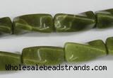 CTW138 15.5 inches 9*20mm twisted trihedron jade gemstone beads