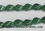 CTW152 15.5 inches 8*11mm twisted rice green aventurine beads