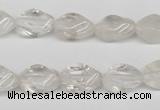 CTW153 15.5 inches 8*15mm twisted rice white crystal beads