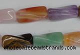 CTW163 15.5 inches 10*20mm twisted trihedron mixed gemstone beads