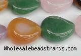 CTW165 15.5 inches 18*22mm twisted teardrop mixed gemstone beads