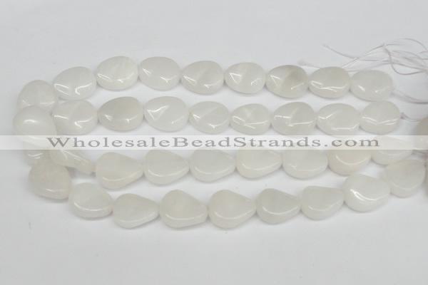 CTW166 15.5 inches 18*22mm twisted teardrop white jade gemstone beads