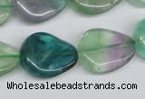 CTW167 15.5 inches 18*22mm twisted teardrop fluorite gemstone beads