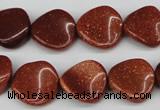 CTW22 15.5 inches 16mm twisted coin goldstone beads wholesale