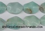 CTW301 15.5 inches 15*20mm wavy oval amazonite gemstone beads