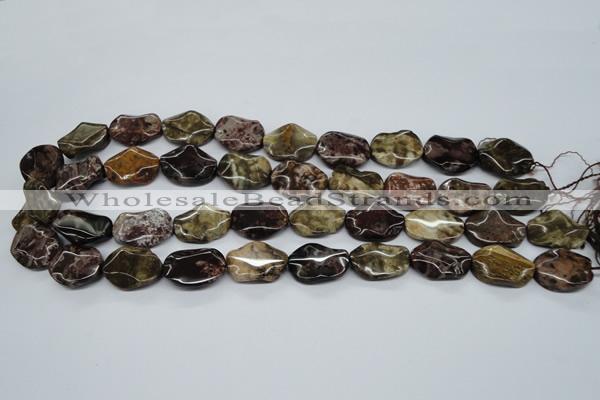 CTW302 15.5 inches 15*20mm wavy oval tiger jasper gemstone beads