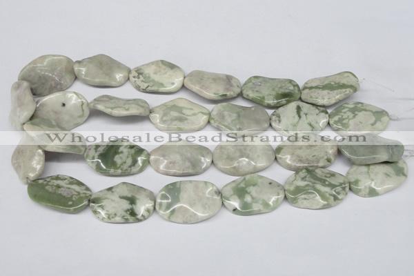 CTW307 15.5 inches 20*30mm wavy oval peace stone beads