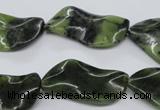 CTW318 15.5 inches 15*30mm wavy marquise Canadian jade beads