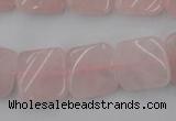 CTW350 15.5 inches 16*16mm twisted square rose quartz beads