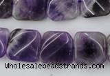 CTW351 15.5 inches 16*16mm twisted square dogtooth amethyst beads