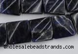 CTW355 15.5 inches 16*16mm twisted square sodalite gemstone beads